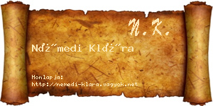 Némedi Klára névjegykártya